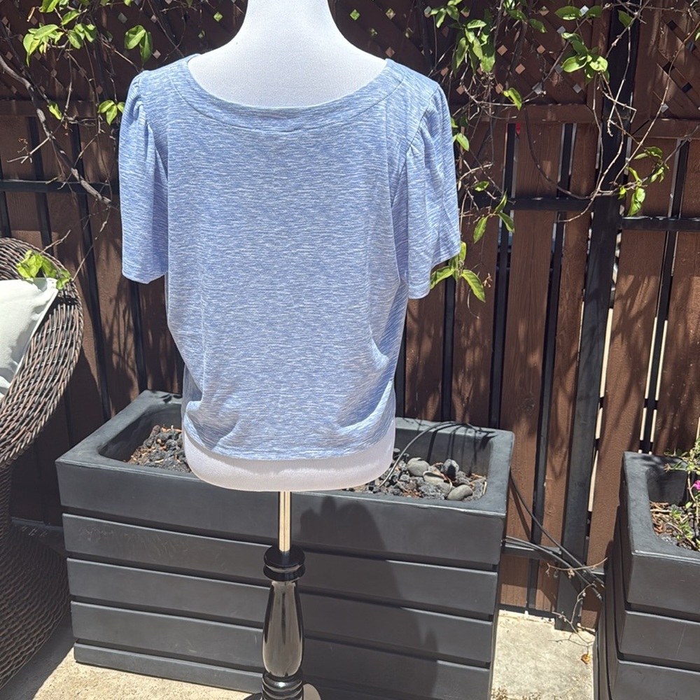 Hale Bob Gray Short Sleeve Crop Button Down - Picture 3 of 5